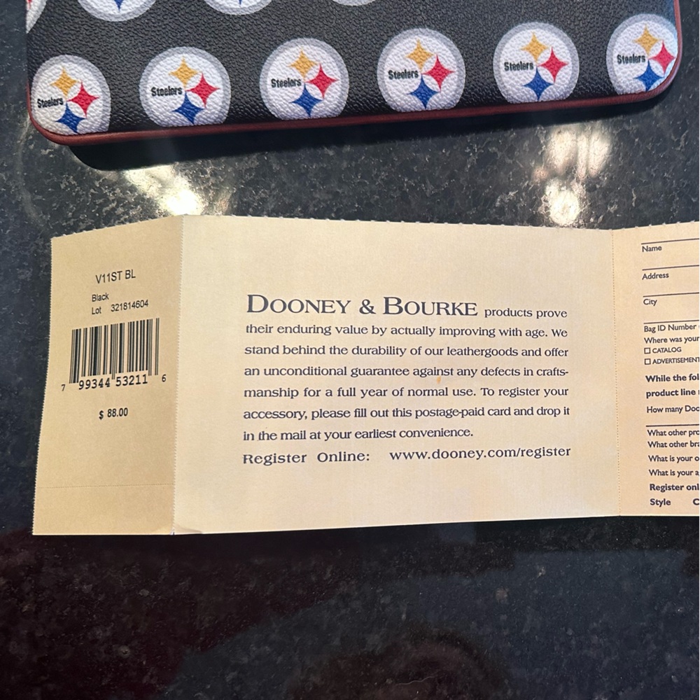 Limited Edition Dooney & Bourke Pittsburgh Steelers Signature Wristlet - Picture 7 of 9